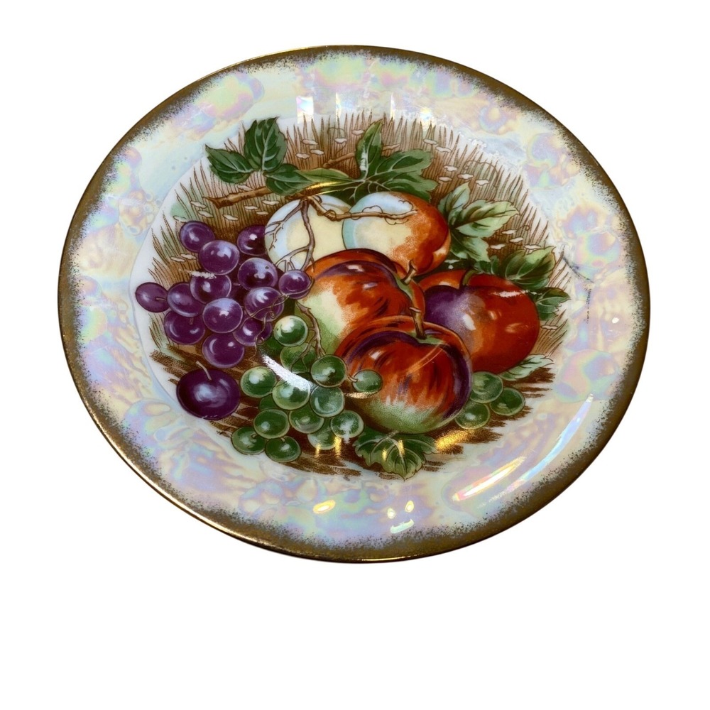 Vintage Royal Sealy‎ Japan Lusterware Fruit Saucer Plate Gold Trim 6"